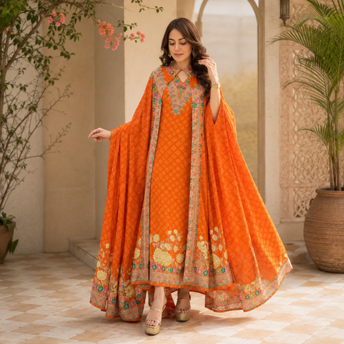 Kesari elegance - Pure Crepe