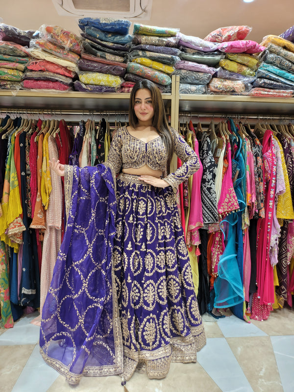 Lehnga with all over work on blouse, lehnga and dupatta