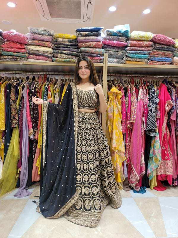 Lehnga with all over work on blouse and lehnga with beautiful dupatta