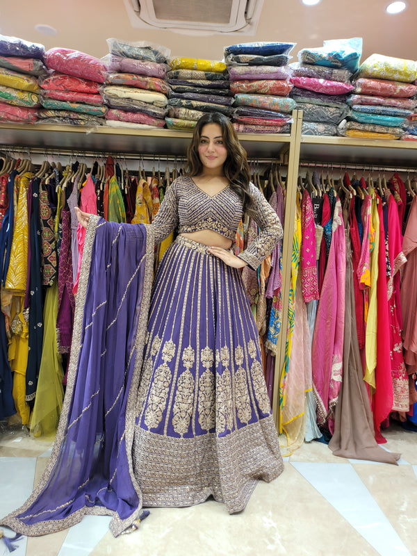 Lehnga with all over work on blouse and lehnga with beautiful dupatta