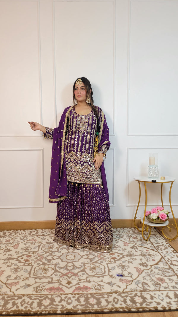 Husn-E-Jahan Sharara - Pure Georgette