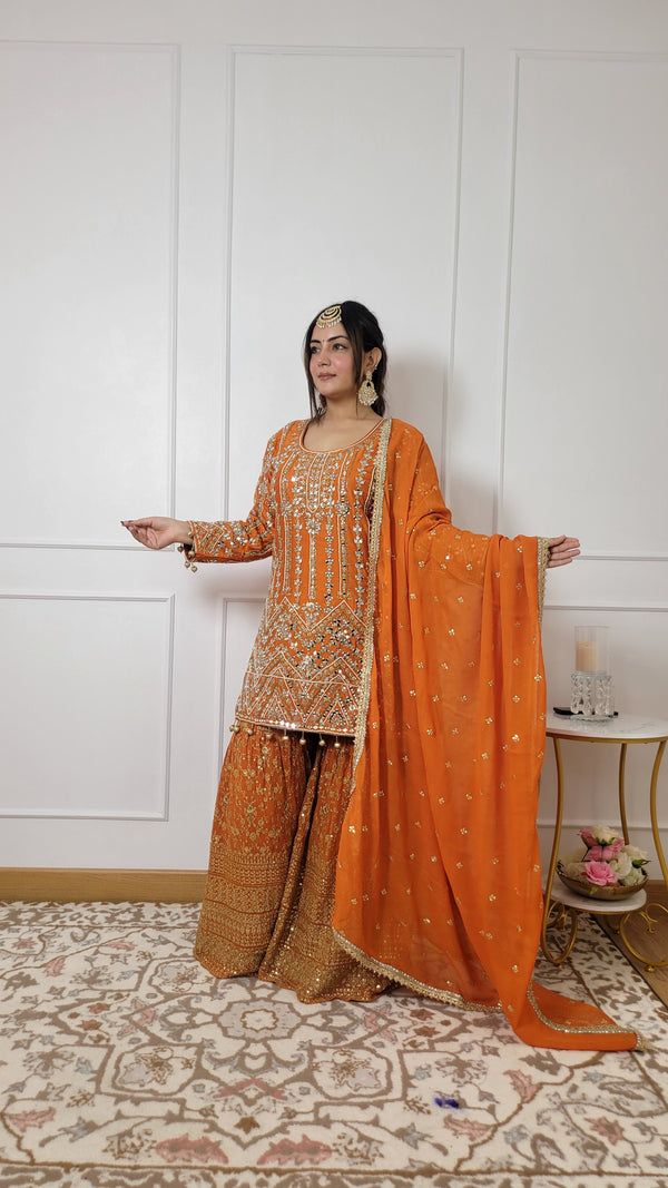 Husn-E-Jahan Sharara - Pure Georgette