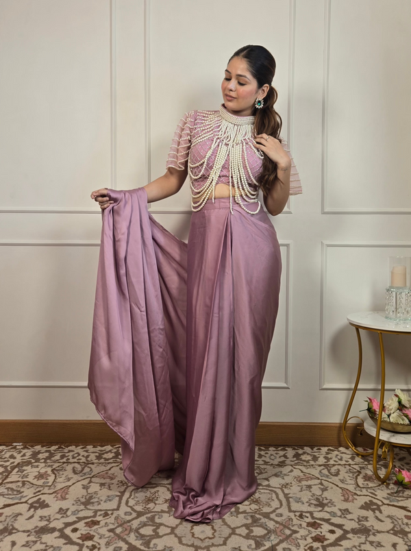 Pearl Charm Saree - Pure Satin