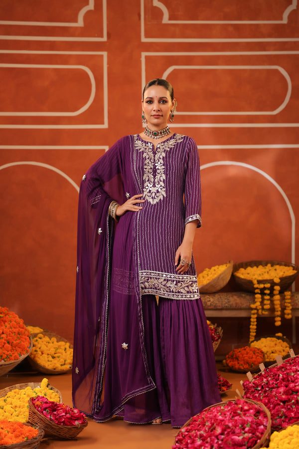 Gulmohar Sharara - Pure Georgette
