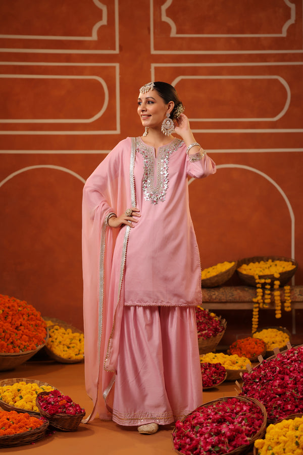 Roshan Rang Sharara - Pure Mul Chanderi