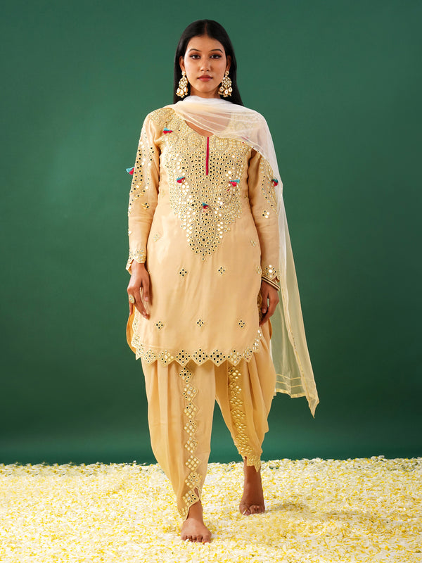 Ivory Mirage Suit - Pure Silk Chanderi