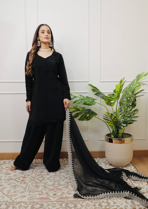 Noor-E-Farshi Suit - Pure Crepe