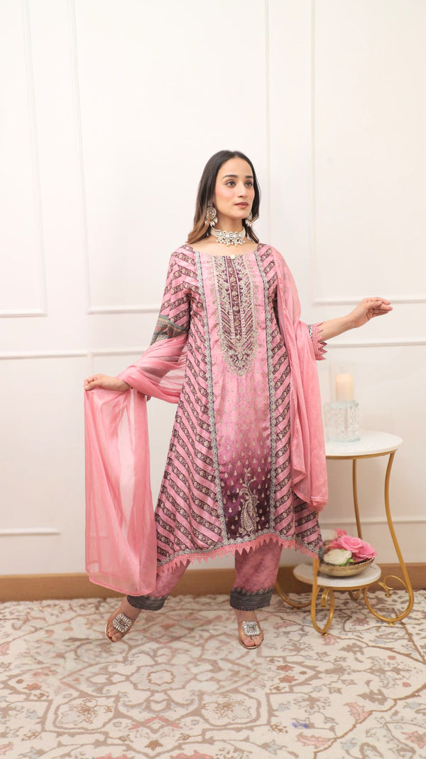 Pink Lemonade Suit - Pure Crepe