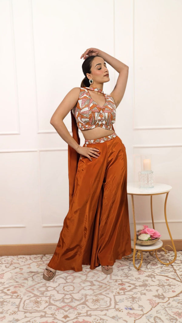 Cinnamon Muse Indo western dress - Pure Crepe