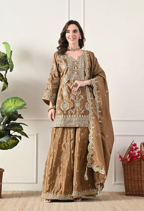 Shahi Ada Sharara - Pure Crepe