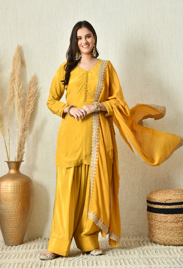 Noor-E-Farshi Suit - Pure Crepe