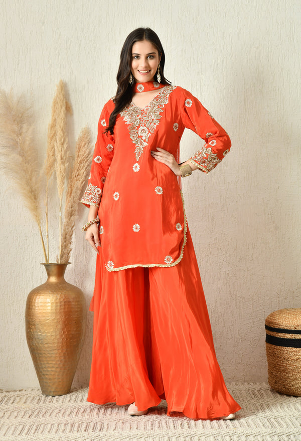 Royal Noor Sharara - Pure Crepe