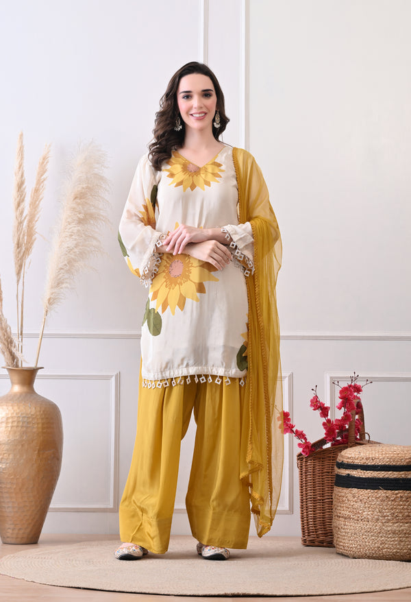 Surajmukhi Farshi Suit - Pure Crepe