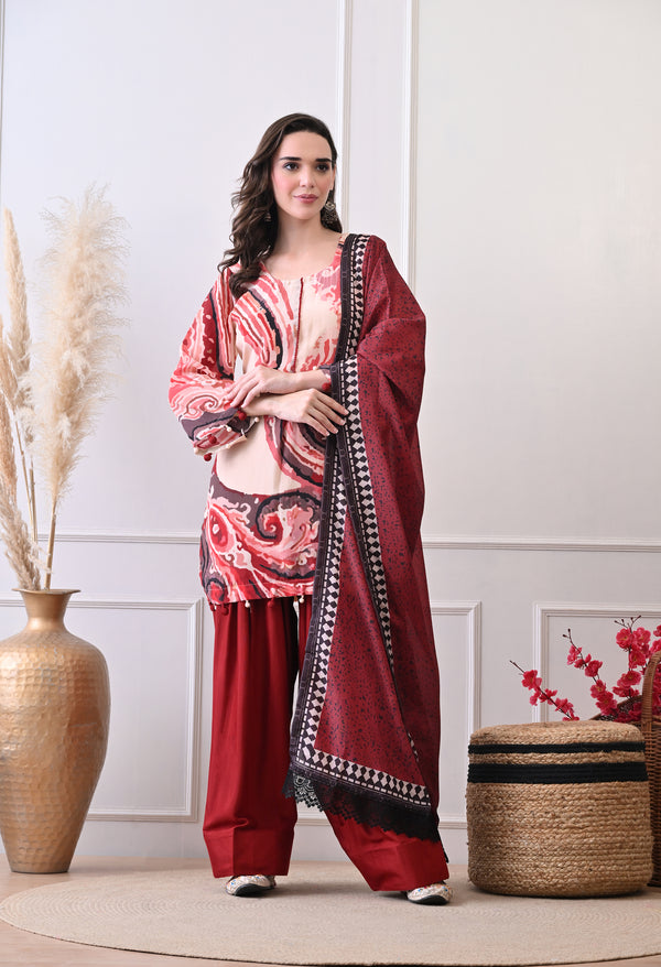 Mehfil Farshi Suit - Pure Crepe