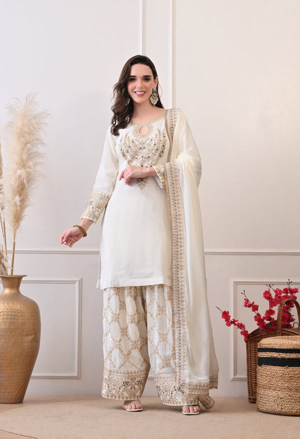 Zewar Farshi Suit - Pure Crepe
