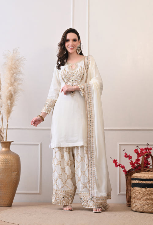 Zewar Farshi Suit - Pure Crepe