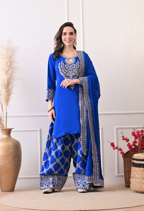 Zewar Farshi Suit - Pure Crepe