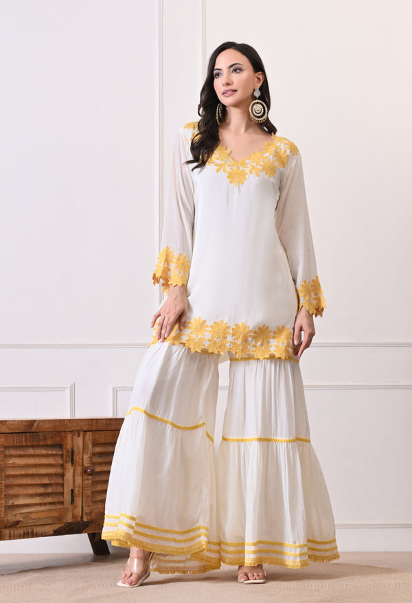 Morning Glow Gharara - Pure Crepe