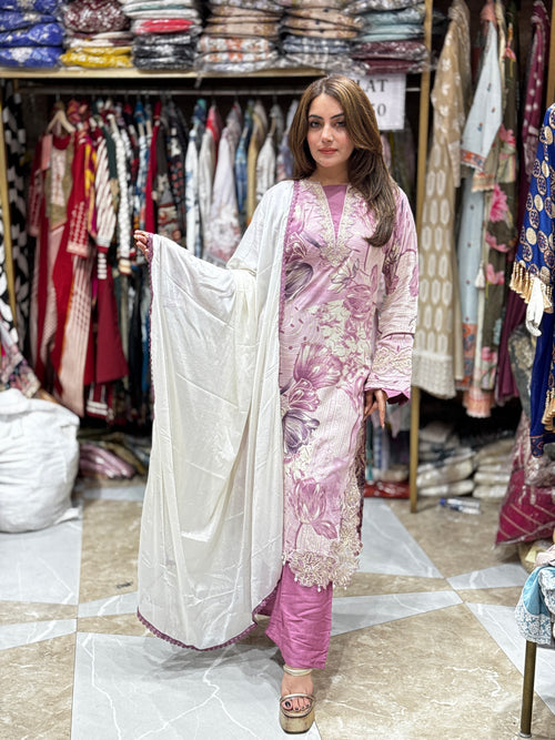 Saanjh pastel suit - Pure Cotton