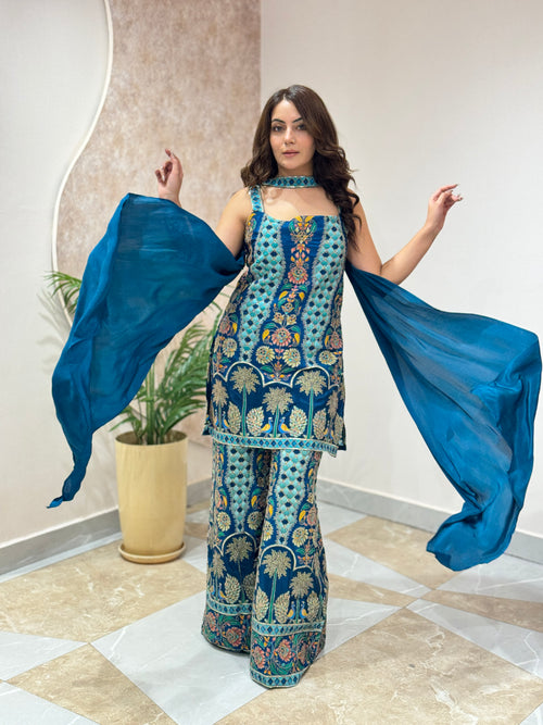 Sapphire jaal indo western dress