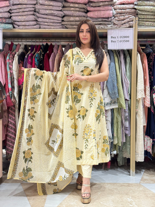 Floral serenity suit - Pure cotton
