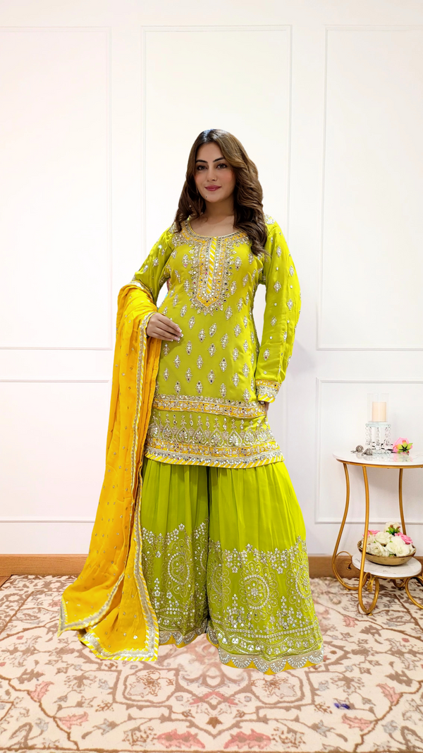 Hus-n-Jahan Sharara - Pure Georgette