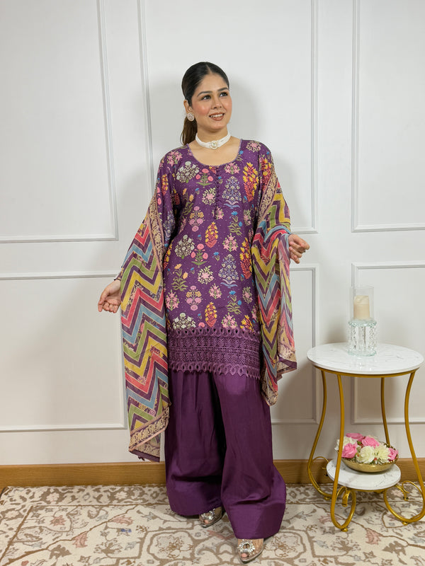 Gulbahar Farshi Suit-Pure Crepe