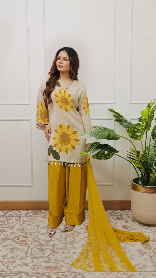 Surajmukhi Farshi Suit - Pure Crepe