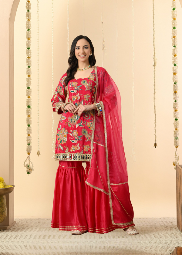Peacock Gharara - Pure Crepe