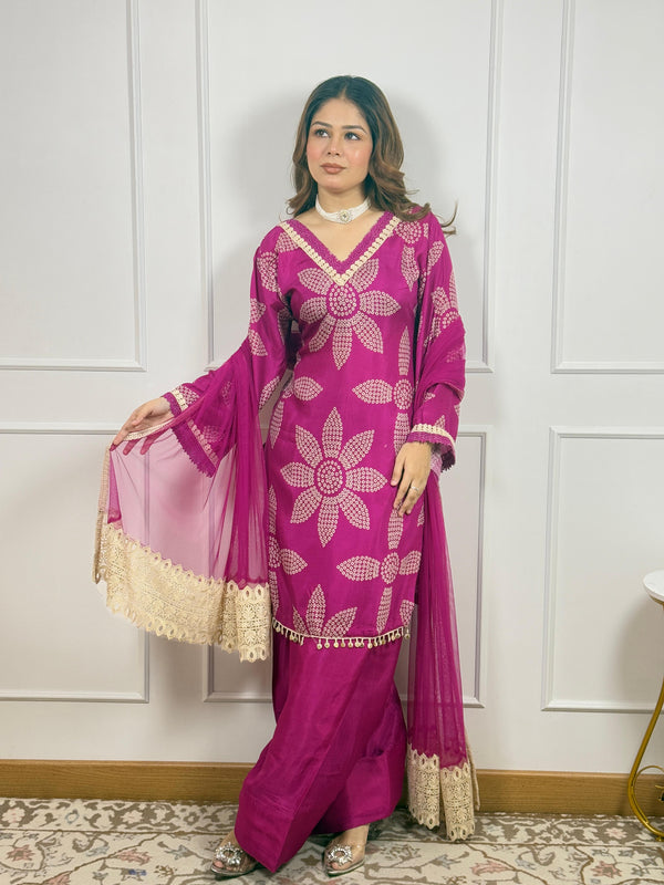 Gulbar Farshi Suit-Pure Crepe