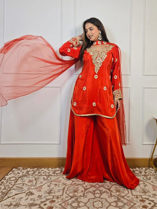 Royal Noor Sharara - Pure Crepe