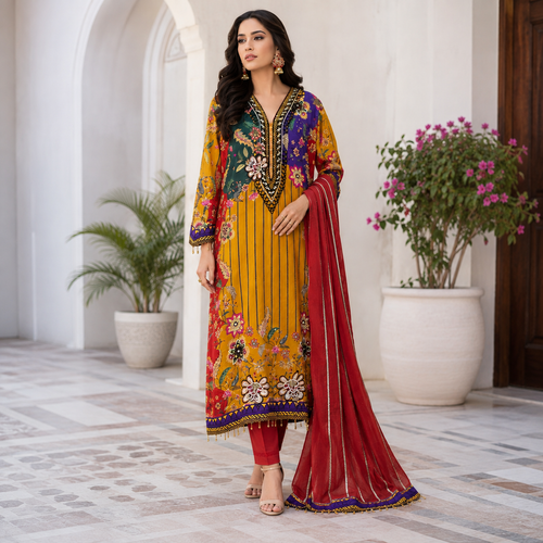 Colourful suit - Pure crepe