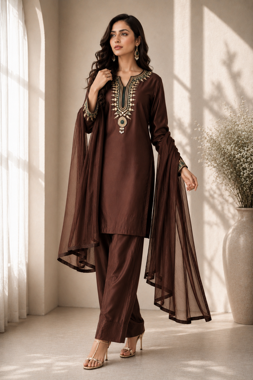 Mehrooma farshi suit - Pure Crepe