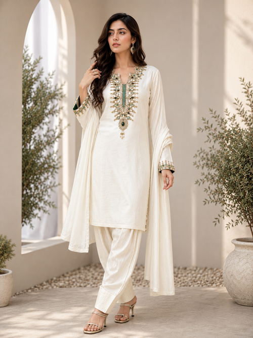 Mehrooma farshi suit - Pure Crepe