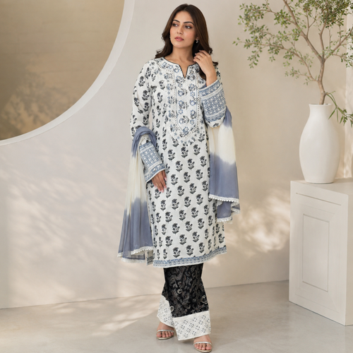 Printed Swan farshi - Pure cotton