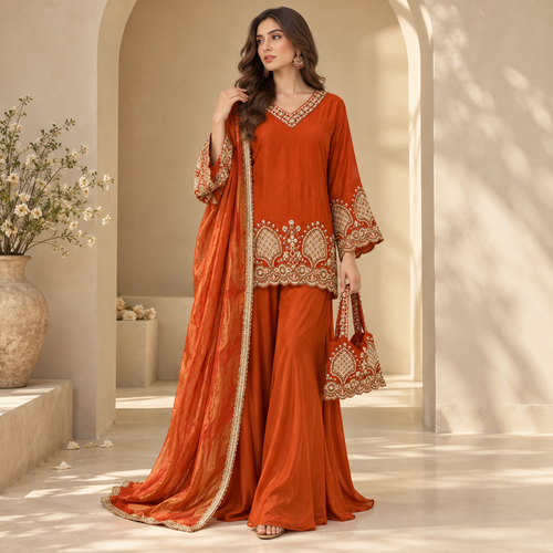 Raj Rani sharara - Pure crepe