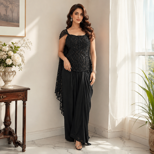Corset drape dress - Imported crepe