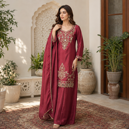 Zaitoon suit - Pure chinon