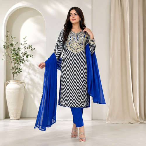 Chevron classic suit - Pure crepe