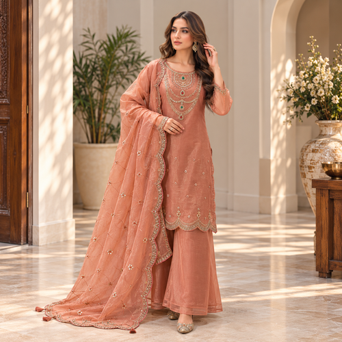 Green gold sharara - Pure tissue