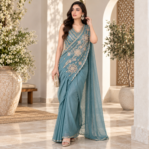 Naqsh predraped saree