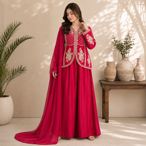 Noor jahaan indo western dress - Pure chinon