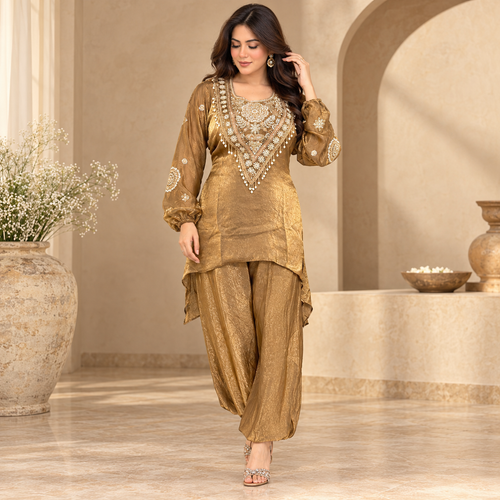 Brown goddess indo western dress