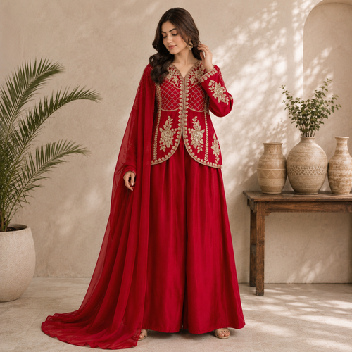 Noor jahaan indo western dress - Pure chinon