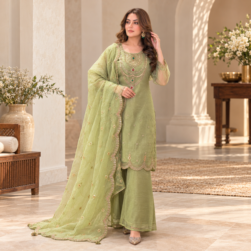 Green gold sharara - Pure tissue